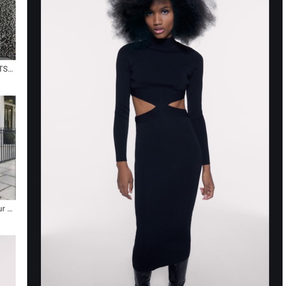 Zara | Dresses | Zara Black Knit Cut 
